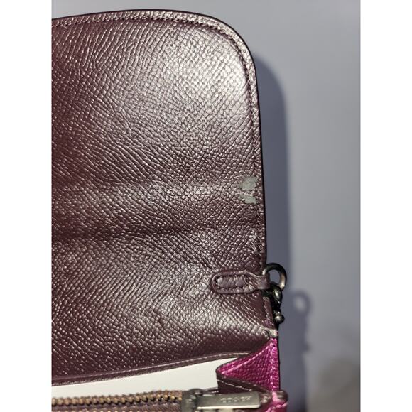 Coach Marlow Turnlock Chain Crossbody – Metallic Pink Leather - Picture 4 of 5